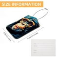 thumbnail image 5 of Monkey Square PU Leather Luggage Tags, 2 Pack, with Privacy Cover and Stainless Steel Ring - Suitable for Travel, Backpack, Handbag - Bag Tags, Handbag Tags, 5 of 7
