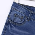 thumbnail image 4 of Wirziis Women Jean Shorts for Summer Casual Ripped Denim Shorts Mid Rise Stretch Folded Hem Short Jeans with Pocket, 4 of 7