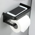 thumbnail image 4 of Simperf Toilet Paper Holder with Phone Shelf, Wall Mounted Toilet Paper Roll Holder, Rustproof with Shelf, Toilet Tissue Holder, 4 of 8