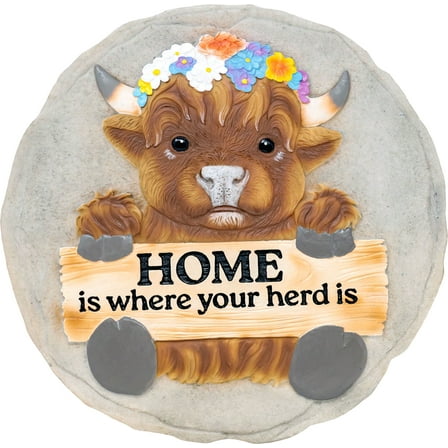 HIGHLAND COW STEPPING STONE / WALL PLAQUE