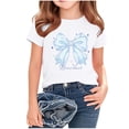 thumbnail image 4 of Amidoa Girls Short Sleeve Crewneck Graphic Summer T Shirts Cotton Casual Kids Tops White Size 4T, 4 of 6