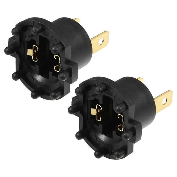 Unique Bargains Headlight Low Beam Bulb Holder Socket B28V510A3 for Mazda 3 2004-2009 Plastic Black (Set of 2)