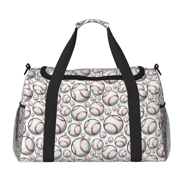 Balery Cute Baseball Bolsa de Gimnasio para Mujeres, Bolsa de Viaje con Bolsillo Húmedo, Bolsa de Fin de Semana para Mujeres, Bolsa de Viaje Resistente al Agua