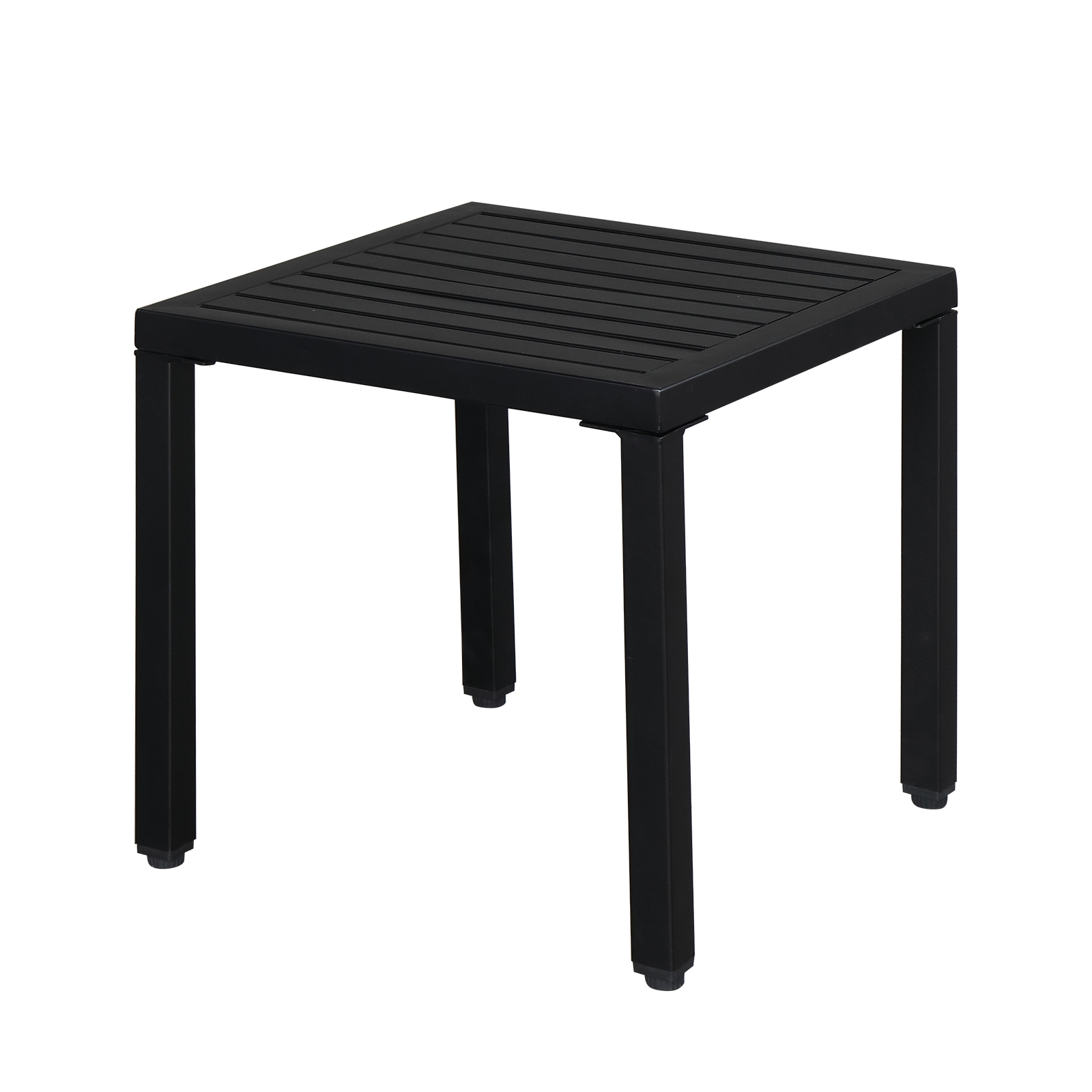 BTMWAY Metal Outdoor Dining Table, Patio Furniture Coffee Table Metal Side Table, Modern Square Tea Table Bar Table for Garden Yard Balcony Lawn Front Porch, Black - image 5 of 11