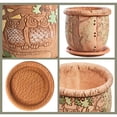 thumbnail image 4 of STP GOODS Owls Handmade Ceramic Planter with Drainage Hole and Saucer 5.9x5.9" Indoor/Outdoor Decorative Flower Planter Hand-Painted Flower Pot Clay Succulent Pot, 4 of 8