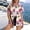 #345-Hot Pink, variant on Womens Casual Hawaiian Floral Print Short Sleeve Button Up Top Turndown Collar Blouse for Summer Daily Gift