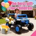 thumbnail image 7 of Xuanlur 12V 4.5AH Ride on UTV for Kids, Electric Car w/Parents Control & App Control, 25W*2 Motors Battery Powered w/Slow Start, Swing Function, Lights, Music, Ride on Toy for Kids Aged 3-6, Blue, 7 of 7