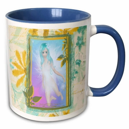 

3dRose Anime Fairy - Two Tone Blue Mug 11-ounce