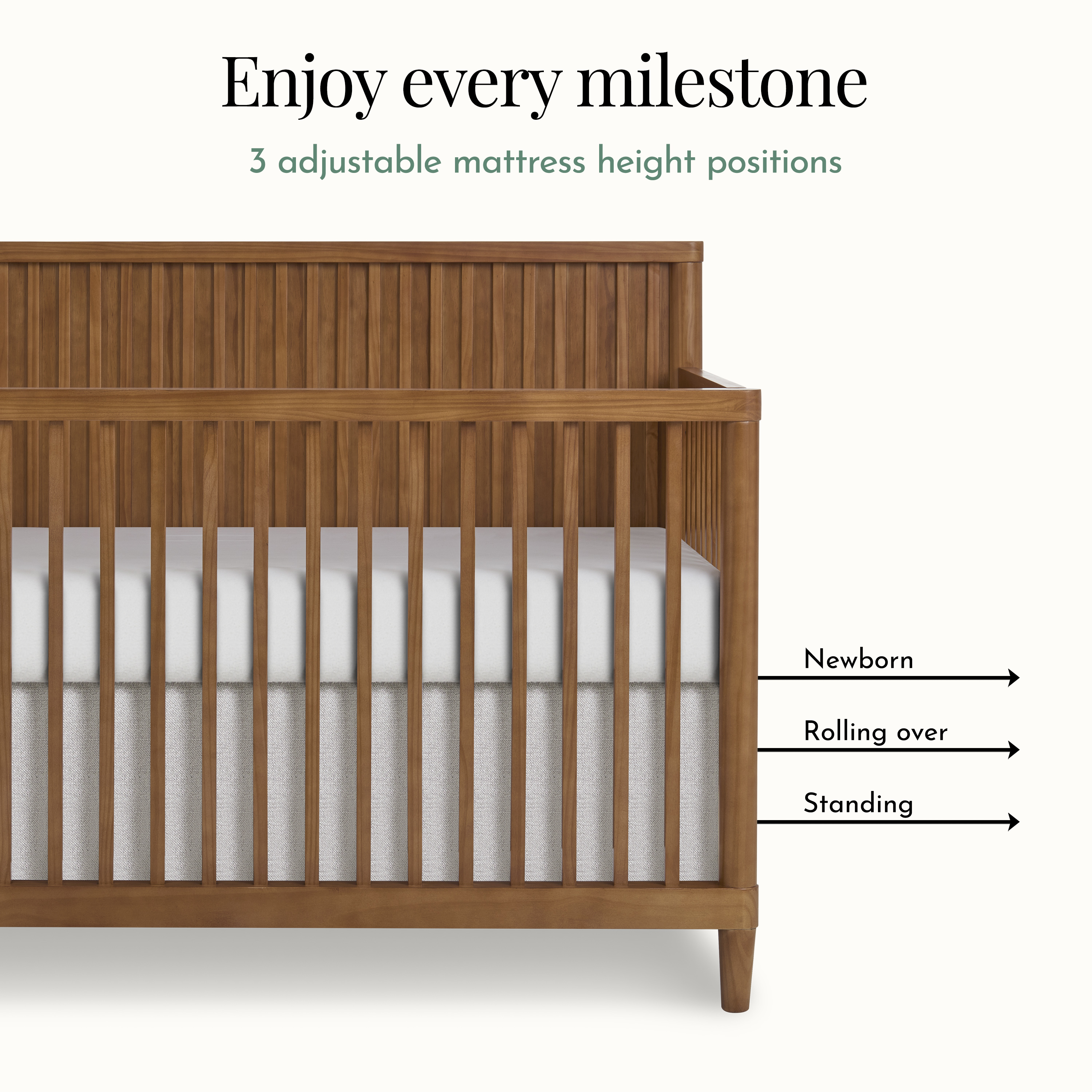 Evolur Flynn 5 in 1 Convertible Crib, Sedona