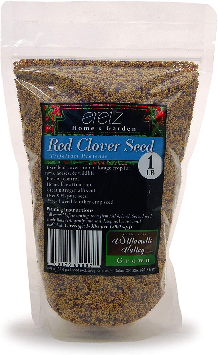 Red Clover Seed by Eretz (1lb) CHOOSE SIZE! Premium Willamette Valley