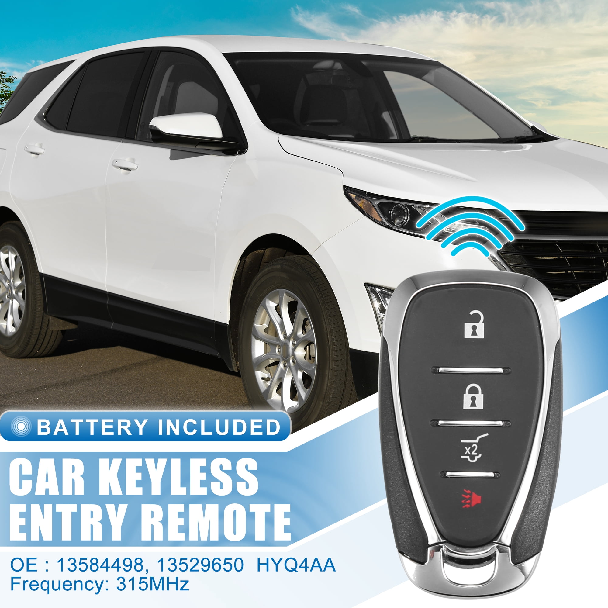 4 Button SUV Keyless Entry Remote Control Replacement Key Fob HYQ4AA for Chevrolet Equinox 2018-2021 315MHz 46 Chip