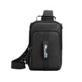 thumbnail image 2 of under $5 Usloyux Sling Backpack Bag, Crossbody Shoulder Bag Travel Hiking Daypack Chest Bag with Front Square Pocket&USB Charging Port, 2 of 6