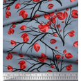thumbnail image 3 of Soimoi polyester Crepe Fabric Branch & Leaves Artistic Print Fabric by the Yard 52 Inch Wide, 3 of 3