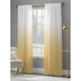 thumbnail image 5 of Sheer Curtain Panels Gradient Color Rod Pocket Voile Window Curtains White Yellow Window Treatments Ligh Filtering Privacy Curtain Drapes for Bedroom Living Room 2 Panel Set 96 Inch Length,, 5 of 9