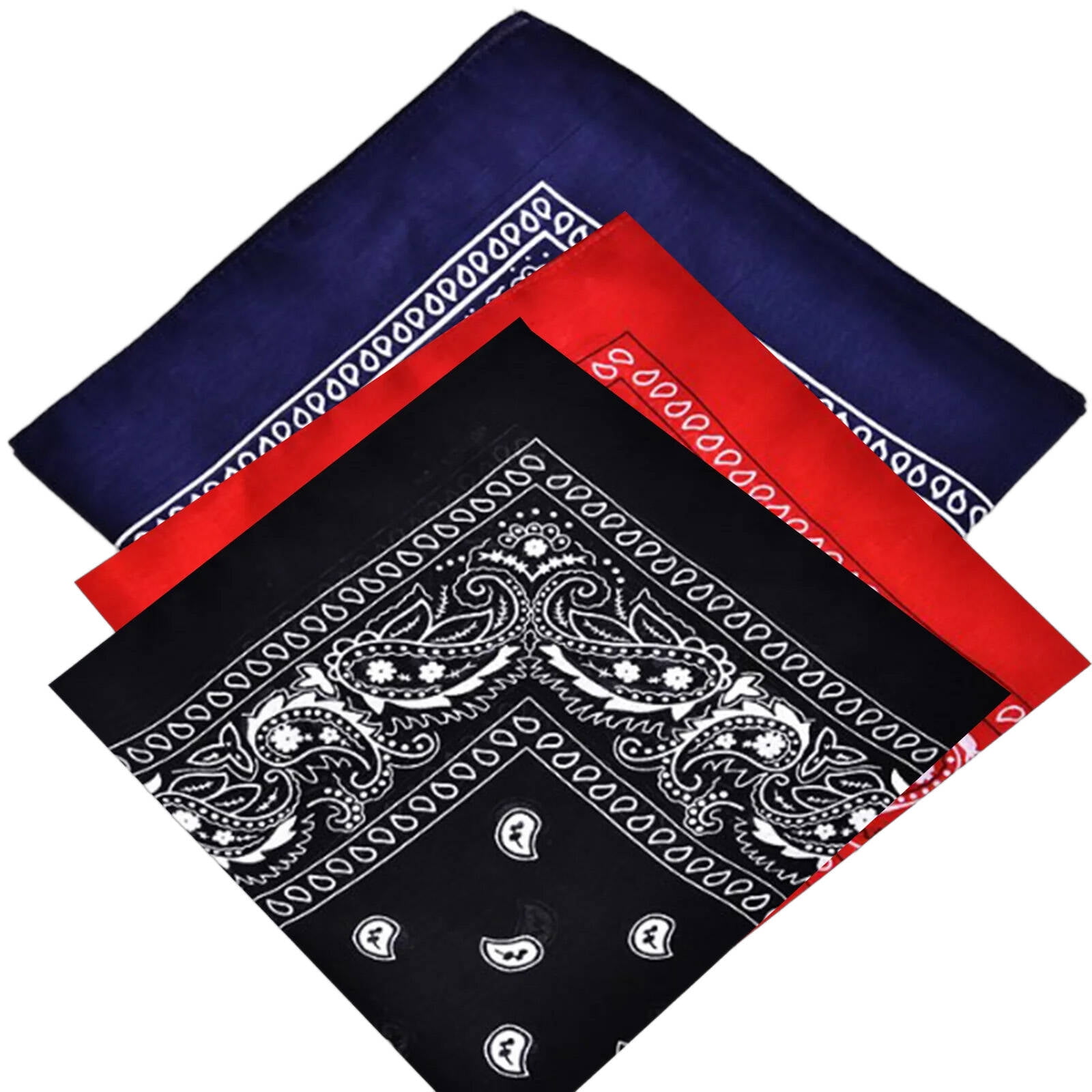 WOWSTYLE 3-Pack Retro Bandana Scarf Bandanas for Men Pocket