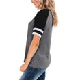 thumbnail image 3 of KOMOO Women Sweatshirt Summer Stripe Patterns Round Neck Short Sleeve T-Shirt Loose Tops Plus Size, 3 of 6