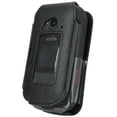 thumbnail image 2 of Case for Sonim XP3 Plus 4G Flip Phone, Nakedcellphone [Black Vegan Leather] Form-Fit Cover with [Built-In Screen Protection] and [Metal Belt Clip] for XP3plus (Model XP3900, Year 2021), 2 of 7