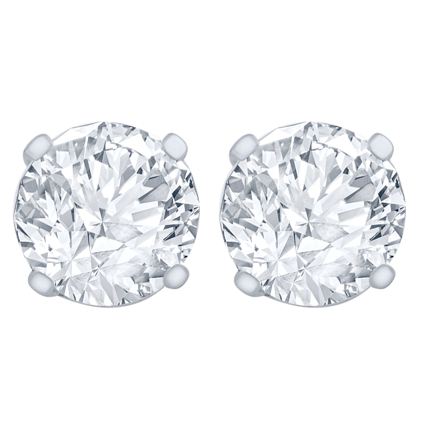 4CT TW 8MM STUD EARRINGS MOUNTING 14K WHITE GOLD