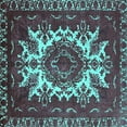 thumbnail image 1 of Ahgly Company Indoor Square Oriental Turquoise Blue Industrial Area Rugs, 8' Square, 1 of 4