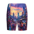 thumbnail image 7 of Daiia Taxi Colorful Town Mens Woven Stretch Pajama Short,Short Pajama Pants-Medium, 7 of 7