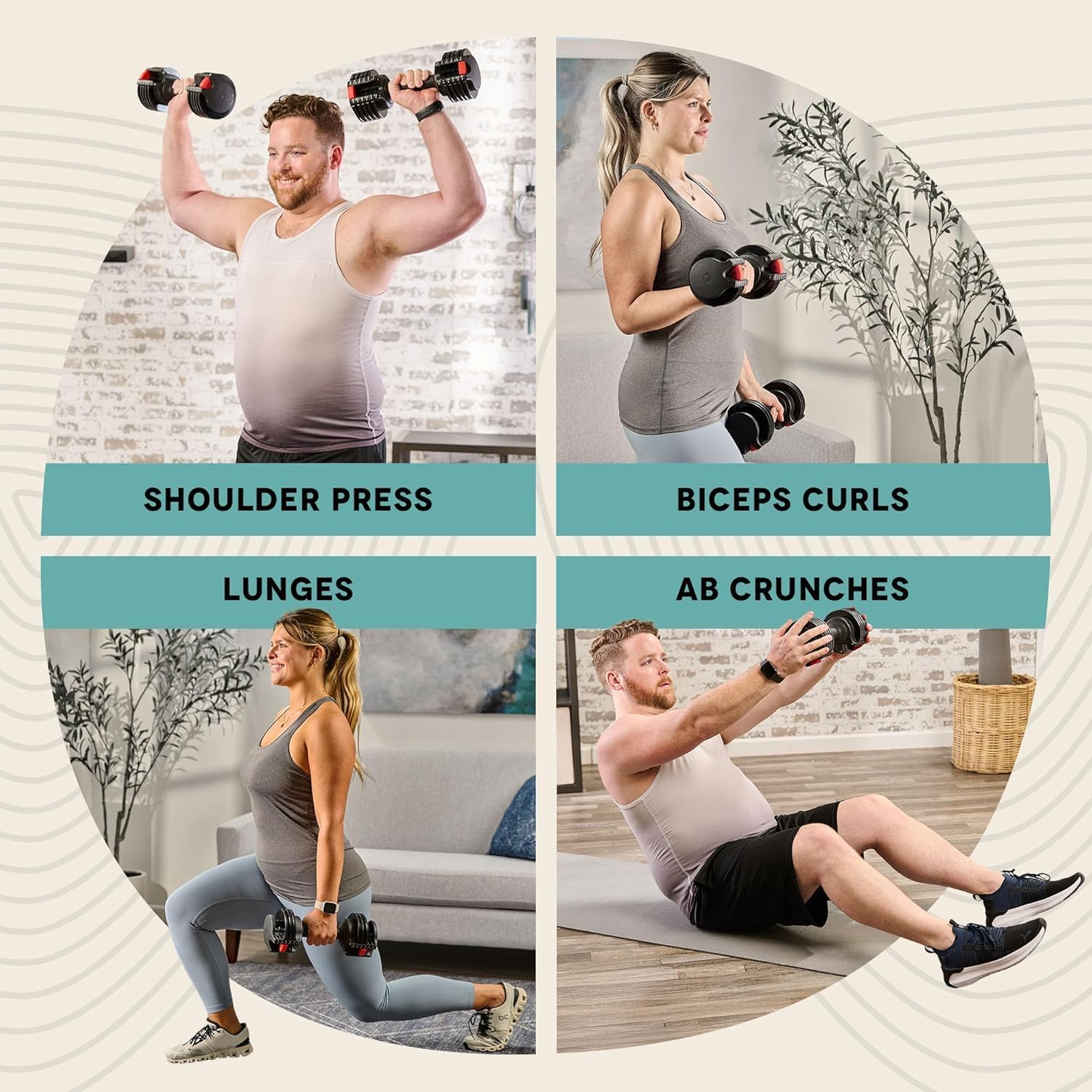 Lifepro Adjustable Dumbbell Set 15lb with Rack photo 6