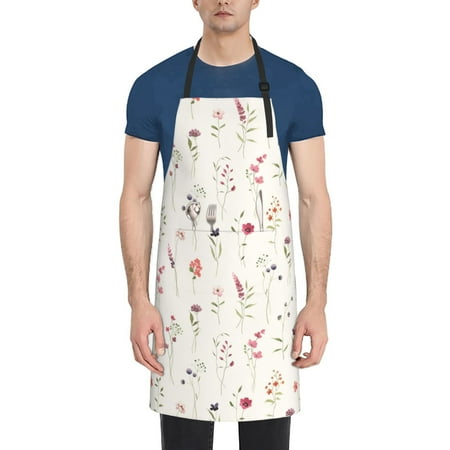 

Coaee Wildflower Watercolor for Waterproof Apron for Unisex Adult with Adjustable Bib Apron