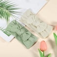 thumbnail image 6 of Unique Bargains 2 Pcs Classic Fashion Stripe Bow Headbands for Girls 6.69"x2.95" Beige Green, 6 of 6