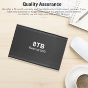 8 T Large Capacity BLACK External Storage Data Hard Drive PC/Laptop