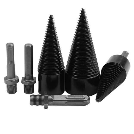 

6pcs/set Cut Heavy Duty Log Screw Cone Drill Bit 32mm 42mm Wedge Splitting Wood