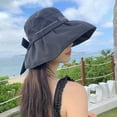 thumbnail image 4 of Summer Wide Brim Women Cap Sun Hat with Bow Foldable Soft Texture Windproof,Fashion And Elegant,Suitable For Travel, 4 of 8