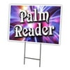 PALM READER 18"x24" Yard Sign & Stake | Advertise Your Business | Stake Included Image On Front Only | Made in The USA