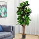 thumbnail image 4 of Árbol de Higo Artificial Costway 1,5 m Con Hojas en PEVA y Maceta en PP Verde, 4 of 10