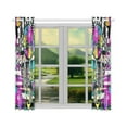 thumbnail image 3 of BSDHOME Vintage Circles Stripes Flowers Splashes Window Curtain Kitchen Curtain 26x39 inches (Two Pieces), 3 of 3