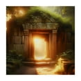 thumbnail image 4 of Acheng Ancient Stone Entrance Mystical Greenery Square Tablecloth for Picnic Dining Kitchen Farmhouse 100% Polyester Fiber 36*36, 4 of 8