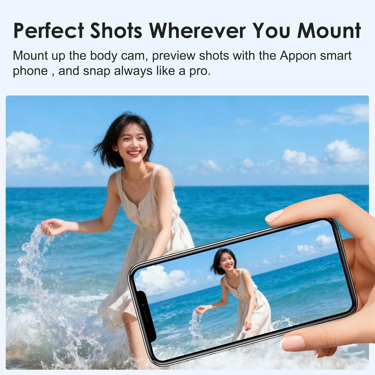 1080P Body Camera with Audio and Video Recording, WiFi Portable Vlogging Camera, Thumb Size, Wearable Camera Mini Action Camera for Travel, Sports, Work Records
