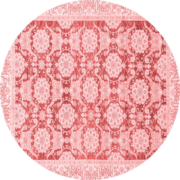Ahgly Company Indoor Round Oriental Red Traditional Area Rugs, 5' Round