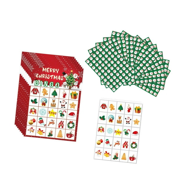 jifeng Christmas Bingo Card Set Xmas Party Favors Christmas Party Paper Bingo Cards for