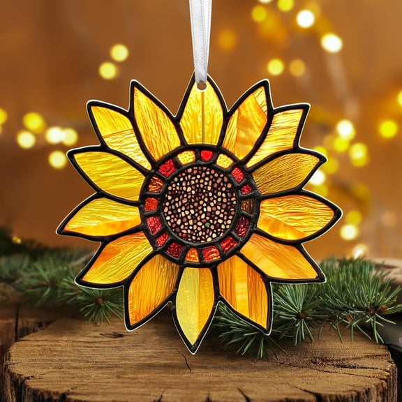 Christmas Sunflower Gifts for Women Men - Acrylic Christmas Ornaments 2025 for Xmas Decorations - Sunflower Decor, Boho Gifts for Women Girl Mom Grandma, Flower Ornaments for Tree undefined