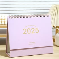Small Desk Calendar 2025, Standing Desktop Calendar 2025(January 2025-December 2025), Academic Year Flip Desk Calendars with 234 Stickers and US Holidays Marked (Pink)