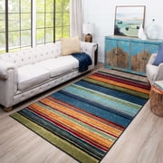 Mohawk Home Rainbow Multi Low Pile Non-Slip Stain/Fade Resistant Indoor Area Rug, 6 x 9