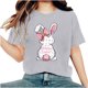 thumbnail image 1 of Camisetas de Cuello de Tripulación de Manga Corta para las Mujeres Cartas de Impresión de Pascua Camiseta de Manga Corta, Spandex de Poliéster, 1 of 5