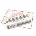 thumbnail image 6 of Rolling Pin And Baking Mat Set Rolling Pins With Adjustable Thickness Rings Stainless Dough Roller For Baking Fondant Pizza Pie Pasta Cookies,Rolling Pin, 6 of 8