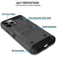 thumbnail image 3 of iPhone 12 PRO Max 2020 6.7 Inch A2342 A2410 A2412 A2411 Durable Classic Printed Case with 360Â° Rotatable Belt Clip with Kick Stand - Dark Gray (with Holster), 3 of 5