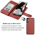 thumbnail image 4 of Ebizware for Samsung Galaxy S23 FE 5G Phone Case, Galaxy S23 FE 5G PU Leather Wallet Case with Credit Card Cash Holder Folio Flip [Detachable] Kickstand Magnetic Cover & Lanyard - Wine Red, 4 of 8