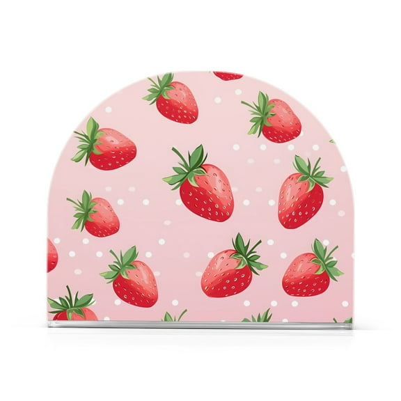 Strawberry Fruits Acrylic Napkin Holder Clear Paper Tissue Dispenser Kitchen Dining Room Bathroom Party Hotel