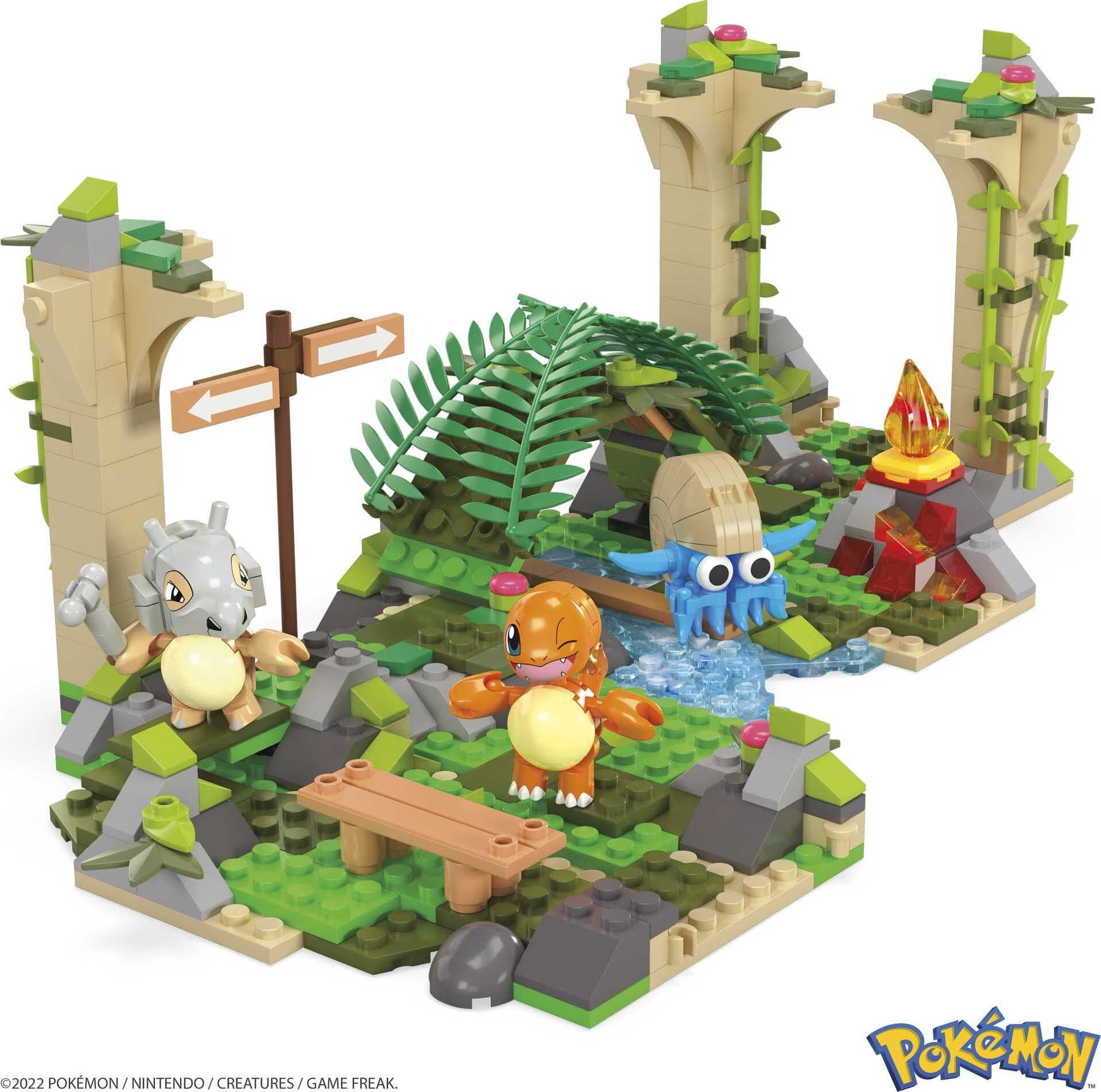 MEGA Pokemon Building Toy Kit, Jungle Ruins with 3 Action Figures (464 Pieces) for Kids