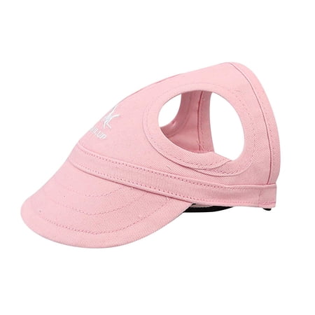 TAILUP Pet Outdoor Sun Hat with Ear Holes - Adjustable Baseball Cap for Medium Dogs & Cats Breathable Lightweight UV Protection - Ideal for Hiking Walking Travel Daily Use Pink