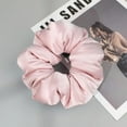 thumbnail image 2 of Silk Hair Scrunchies/Ties for Frizz & Breakage Prevention, 100% Mulberry, No Damage, Elastic ponytail Holders, 1Pc, Pink, 2 of 3