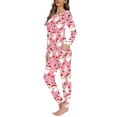 thumbnail image 2 of FKELYI Size 3XL Women Pj Set of 2 Stretchy Cartoon Santa Long Sleeve Women Pajamas Durable Women Sleepwear Pajama Set Merry Christmas, 2 of 5