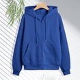 thumbnail image 2 of Akiihool Zip Up Hoodies Hoodies for Women Full Zip Up Cropped Sweatshirts Jackets Casual Comfy Gym Tops Fall Outfits Winter Clothes 2026 Blue,XXL, 2 of 4